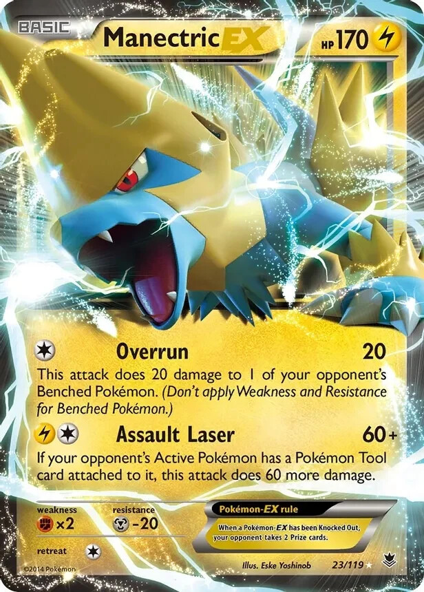 Manectric EX 23/119 Phantom Forces Holo Ultra Rare Light Play Pokemon DNA GAMES