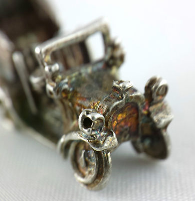 Charme Bracelet Vintage Voiture Ouvrante En Argent Sterling 925 - 6,1 G, 2,4 Cm - Occasion Bon état