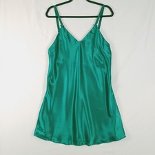 Fredericks of Hollywood Liquid Satin Slip Womens Large Glossy Green Lingerie