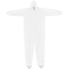Disposable Microporous Coverall Elastic Hood Boots White Large 25/Case