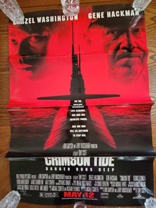 Crimson Tide 1995 ORIGINAL MOVIE POSTER Double Sided 27x40 Denzel,  Hackman 