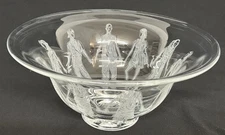 SIMON PEARCE SHELBURNE BOWL Hand Blown Glass Signed Etched