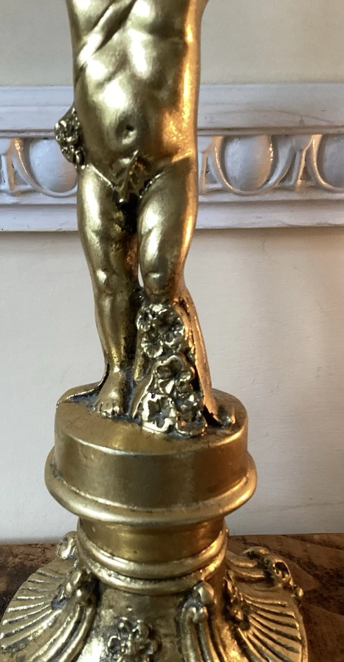 Large Gold Cherub Candle Holder Heavy Made In Vietnam 37 Cms Tall - Image 4 of 4