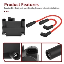 Ignition Coil & Spark Plug wire Cap For FXD FLD FXST FXSB FXSE Dyna Low Rider