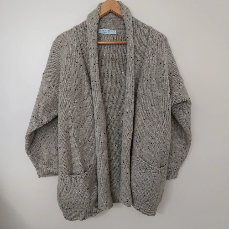 Cárdigan Suéter Vintage Joseph Tricot Frente Abierto Marrón Manchado Cabincore Foto 3 de 4