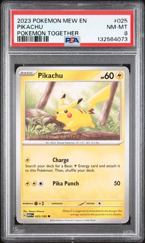 2023 POKEMON MEW EN-151 POKEMON TOGETHER  #025 PIKACHU PSA 8