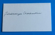 Subrahmanyan Chandrasekhar (Nobel Prize Physics 1983)  Boldly Hand Signed Card