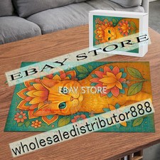 500 piece jigsaw puzzle Golden Floral Cat vivid feline