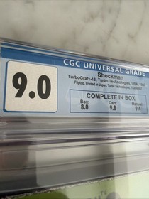Shockman Complete In Box Cgc 9.0 TurboGrafx-16 1991 CIB Cart Graded A 9.8