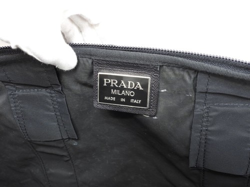Prada Large 3-Compartment Boston Travel Bag Nylon Saffiano Leather Black japan