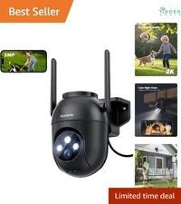 Outdoor Security Camera 3MP Waterproof Dome WiFi Night Vision Motion Detection