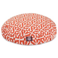 Aruba Round Dog Bed Treated Polyester Removable Cover Orange Small 30 x 30 x 4
