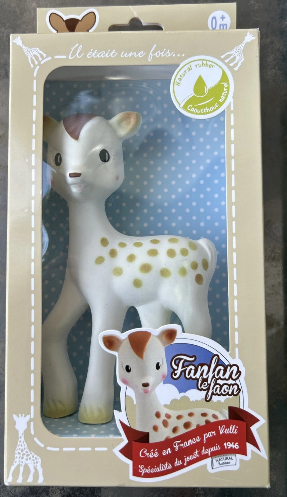 Fanfan The Fawn Teether Natural Rubber Safe Sensory Toy Teething Babies White