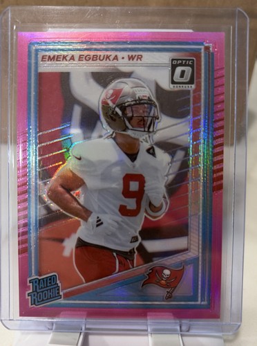 2025 Panini Donruss - Rated Rookie Emeka Egbuka #375 Optic Pink Prizm (RC)