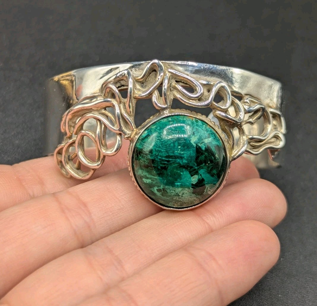 Artisan Signed Modernist Adjustable Cuff Sterling… - image 5