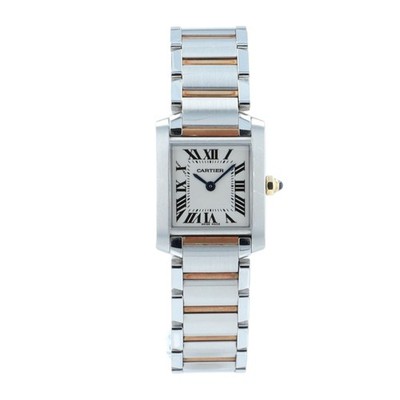 Cartier Tank Francaise Small 20mm 18K Rose Gold & Steel Roman Dial