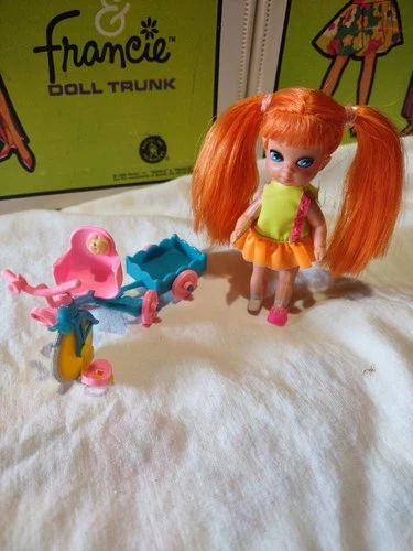 Vintage 1967 Mattel Liddle Kiddle Skediddle Tracy Trikediddle Tricycle & Wagon