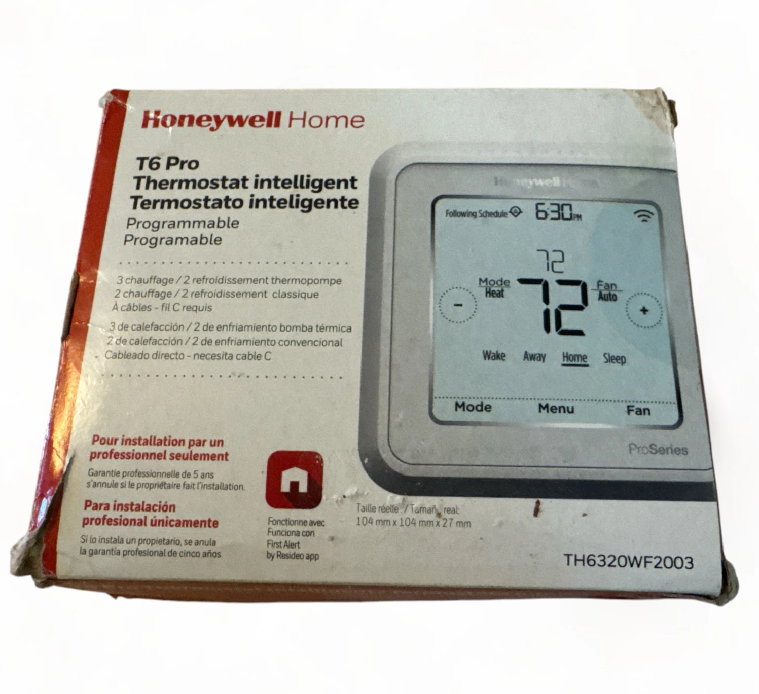 Honeywell T6 Pro Smart Programmable Thermostat (TH6320WF2003)
Opens in a new window or tab