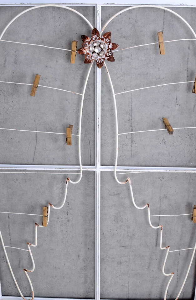 Wandboard Shabby Chic Engelsflügel Memoboard Weiss Notiztafel Bilderrahmen Antik - Bild 3 von 4