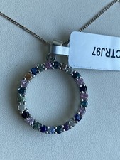 sapphire necklace silver