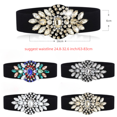 Rhinestone gemstone rhinestone elastic waistband belt s-l400.jpg main image 2
