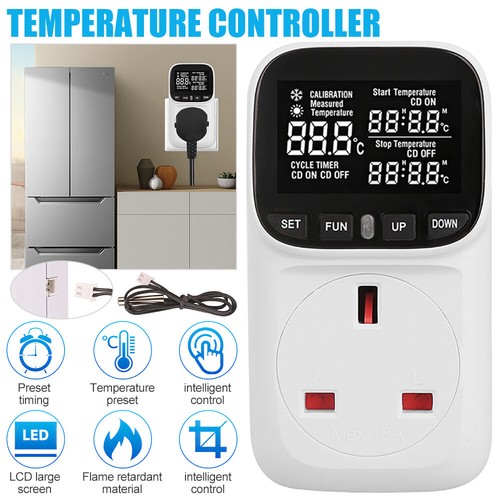 Digital Thermostat Plug Socket Temperature Controller 240V Heating Cooling NEW - Picture 3 of 11