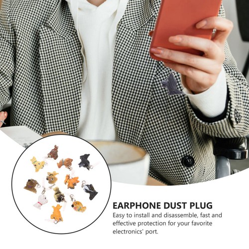12 Pcs Mobile Phone Headphones Dust Plug Cartoon Jack Plugs Practical Covers - 第 5/12 張圖片