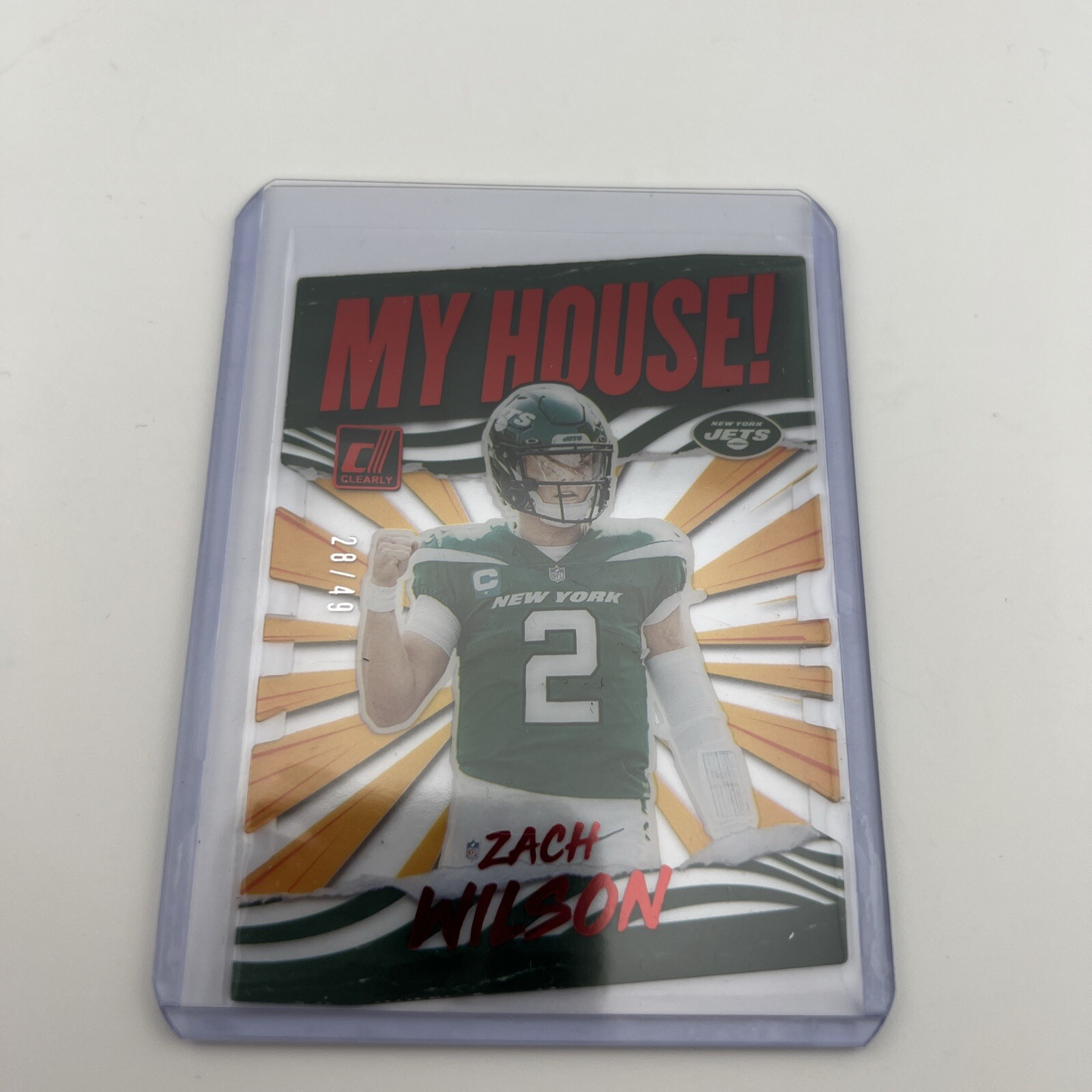 Zach Wilson Panini Clearly Donruss My House #CMHZW Red