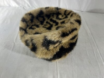 Y2K Ladies Vintage Faux Leopard Bucket Hat Size Sm/md 1/4