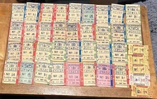40 1960'S PLAYFAIR HORSE RACING SPOKANE TOTE TICKETS DAILY DOUBLE WIN PLACE SHOW