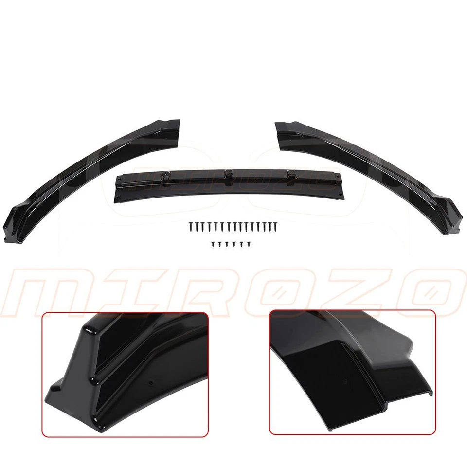 Bumper Lip Spoiler For 2006-2018 Hyundai Elantra Front Splitter Glossy Black PP - Image 2 of 4