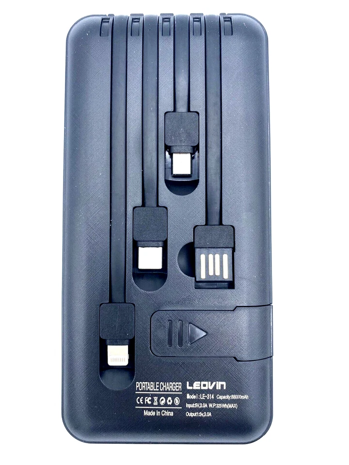 POWER BANK DA 88000 MAH UNIVERSALE CON INGRESSO USB E CAVO DI RICARICA RAPIDA - Immagine 2 di 4