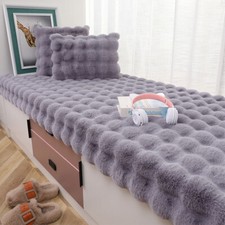 Long Plush Carpet Bedroom Bay Window Pad Sill Mats Blanket Non-Slip Seat Cushion