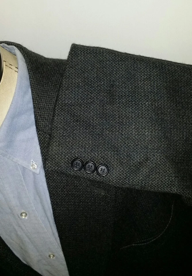 NOVO 48R Fleck Tweed Check marrom azul lã masculina blazer jaqueta casaco esportivo - Imagem 3 de 4