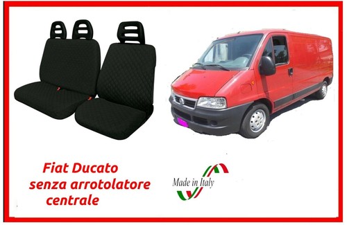 Coprisedili Fiat Ducato dal 2000 senza arrotolatore fodere trapuntate nero - 第 1/3 張圖片
