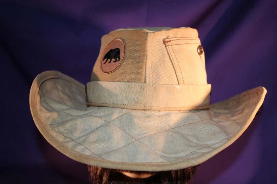 Talla 7 3/8 o L Fedora Hecho de Mono Llave Azul Tostado Western ÚNICO Sombrero de Vaquero Foto 3 de 4