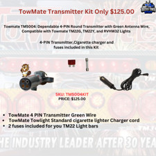 Towmate Tm5004 4 Pin Round Transmitter Kit With Charger And 2 Fuses - Save Big