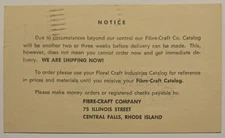 Fibre Craft Company Central Falls RI Rhode Island 1950s Business Postcard
