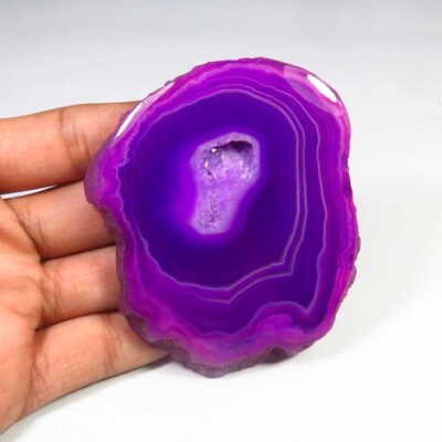 Genuine Slice Gemstone Purple Dyed Slice Agate Geode Cabochon  SCL-1122