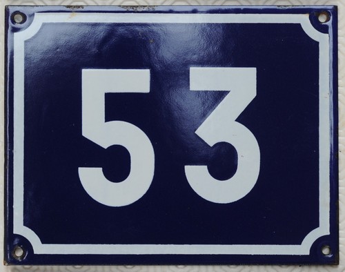 Großes altes blaues französisches Hausnummer 1 bis 250 Tür Wandschild Plakette Emailschild NOS - Bild 26 von 155