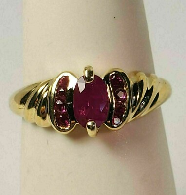 2Ct Oval Cut Simulated Red Ruby Women's Engagement Ring 14K Yellow Gold Plated