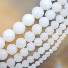 Natural 4/6/8/10/12mm White Jade Gemstone Round Spacer Loose Beads 15''