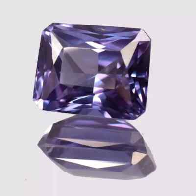 Blue Sapphire Natural 7-9 Ct Emerald Cut Purple EGL Certified Loose Gemstone
