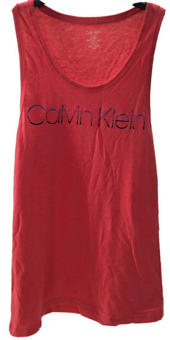 Calvin Klein Mens Logo Crewneck Tank Top Tango Red Size Small 3990₽