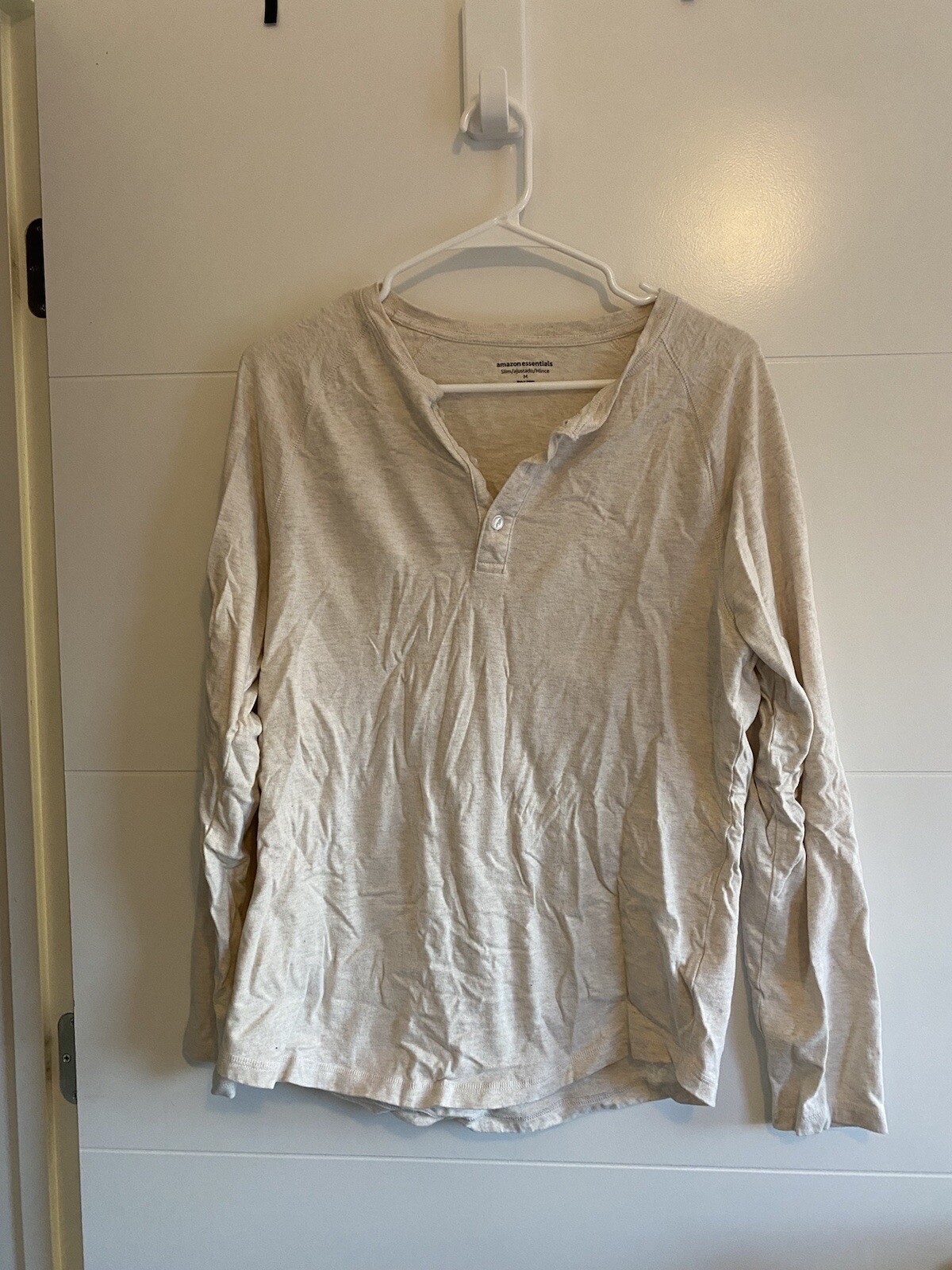 Men’s Oatmeal Amazon Essentials Half Button Up Sh… - image 1