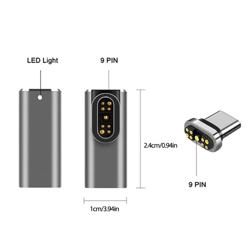 USB C Adapter 9Pins Type C Connector 100W Fast Charge 20 Mbps Data - Zdjęcie 8 z 8