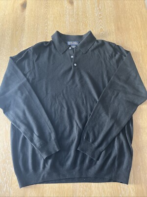 Vintage Brooks Brothers Extra Fine Italian Merino Sweater Black Lg Hong Kong