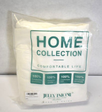 JellyMoni 100 Washed Cotton Duvet Cover White Skin Friendly Breathable - Full
