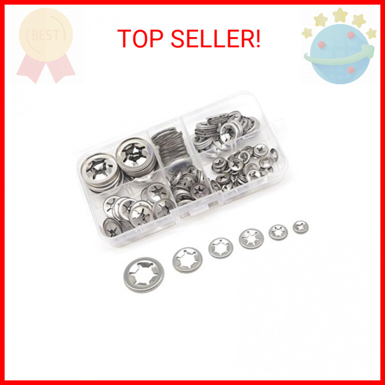 cSeao 150pcs 304 Stainless Steel Starlock Internal Tooth Push On Locking Washers