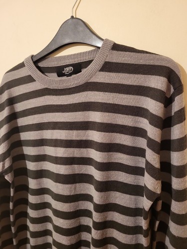 Kangaroo Poo Grey Stripe Lightweight Jumper Size Medium Mens 42" - Picture 5 of 9